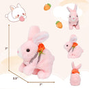 Easfan Hopping Pink Bunny Interactive Electronic Pet Plush Glowing Toy with Sounds Jumping Rabbit Ears Moving Educational Plush Toy Easter Birthday Gifts for Kids Girls, 7'' by TinyTreasures Baby Boutique