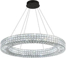 Dia 40" Modern Chandelier Ring Crystal Chandelier Adjustable Height Luxury Crystal Pendant Ceiling Light Fixture for Dining Living Room Bedroom by CozyNest Decor