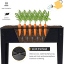 Raised Garden Bed, Elevated Planter Black Metal Plant Box with Legs Standing Garden Stand Drainage Holes Black(Black 24" L x 11" W x 18" H) by GreenHaven Gardens