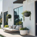 LA JOLIE MUSE Hanging Planters for Indoor Plants, Medium Hanging Planters with Drain Holes, Outdoor Hanging Flower Pots, Matte Black, Honeycomb (10 Inch, Set of 2) by CozyNest Decor