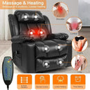 PARKOL Power Lift Recliner Chair for Elderly Breathable Leather Recliner Chair with Massage and Heat,2 Cup Holders,Electric Stand Assist,USB Ports,Gifts for Family (Black) by CozyNest Decor