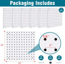 6 Pack Steel Peg Board,Universal 1/8 and 1/4 Pegboard Accessories,Ideal for Garage Tool Storage, Office Organization, Craft Room, Kitchen etc. (White, 6-12X12) by GreenHaven Gardens