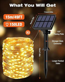 3 Pack Solar Fairy Lights for Outside Waterproof, Total 147FT 450 LED Solar String Lights Outdoor 8 Modes Solar Twinkle Lights for Garden Yard Christmas Tree Wedding Party Decor, Warm White by CozyNest Decor