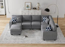 L Lengend Vansen Modular Sectional Sofa U Shaped Couch with Ottoman Modern Reversible Corner Sectional Couch for Living Room (Dark Grey, U Shaped Sofa-2) by CozyNest Decor