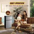2.4 Cu.ft Mini Fridge Small Refrigerator with Freezer Dual Door Dorm Fridge for Personal Senven Temp Gear Suit for Apartment, Bedroom, Rv Silver by CozyNest Decor