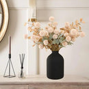Beige Fake Flowers Silk 10 Stems With Eucalyptus, Faux Flowers For Vase, Artificial Mums Long Stem, Mini Faux Mums Flower Bulk, Tan Nude Cream Neutral Floral, Chrysanthemum Pom Pom Floral Arrangements by CozyNest Decor