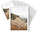 HAUS AND HUES 5x7 White Metal Picture Frames - Bulk Frames 5X7 - Features Premium Aluminum, Vertical Hanging, Easel Back for Tabletop, Home, Office (5x7 in, White, Set of 15) by CozyNest Decor
