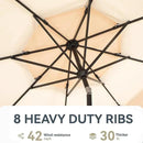 GREEN PARTY 10ft Outdoor Patio Umbrella, Auto-Tilt Market Table Umbrellas with Crank, 8 Sturdy Ribs & 1.5" Pole UV Protection for Garden Deck Backyard Pool by GreenHaven Gardens