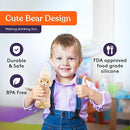 Special Supplies Honey Bear Straw Cup Long Straws, Squeezable Therapy and Special Needs Assistive Drink Container, Spill Proof and Leak Resistant Lid (Pack of 1 Bottle and 3 Straws) (Brown) by TinyTreasures Baby Boutique