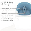 UPPAbaby Ciro High Chair/Sleek, Easy-to-Clean Design/Perfect-Fit Tray to Bring Baby to Table/Patent-Pending Harness/Dual-Position, 180-Degree Rotating Footrest/Caleb (Steel Blue/Rubberwood) by TinyTreasures Baby Boutique