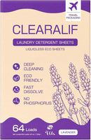 CLEARALIF Laundry Detergent Sheets, Lavender, 64 Load, CLEARALIF Laundry Detergent Strips Eco Friendly & Hypoallergenic by CozyNest Decor