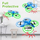 Dwi Dowellin 4.9 Inch Mini Drone for Kids LED Night Lights One Key Take Off Landing Flips RC Remote Control Small Flying Toys Drones for Beginners Boys and Girls Adults Nano Quadcopter, Blue by TinyTreasures Baby Boutique