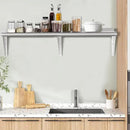 HARDURA Stainless Steel Shelf 18" x 72", 480lb Commercial Shelves Wall Mount Metal Shelving with Backsplash and Brackets for Kitchen, Restaurant, Laundry Room and Home by CozyNest Decor