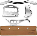 4 in 1 Stainless Steel Muscle Scraper Tool Set, Gua Sha Massage Scraper Scraping Tool Physical Therapy Massage Tools with Storage Case by CozyNest Decor