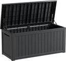 Heavy-Duty 270 Gallon Waterproof Deck Storage Box, Outdoor Storage for Garden & Patio, Lockable Resin Storage Chest for Pool Accessories, UV-Resistant, Onyx Black by GreenHaven Gardens