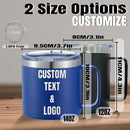 Personalized Mug Cup with Handle 12/14oz Custom Stainless Steel Mugs Customized Name Coffee Tumbler for Women Men Student Family Office Gifts, Text by TinyTreasures Baby Boutique