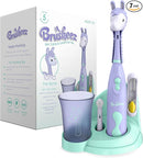 Brusheez Kids’ Electric Toothbrush Set - Safe & Effective for Ages 3+ - Parent Tested & Approved with Gentle Bristles, 2 Brush Heads, Rinse Cup, 2-Minute Timer, & Storage Base (Luna The Llama) by TinyTreasures Baby Boutique