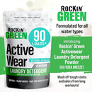 Rockin' Green Laundry Detergent, Plant based, All Natural Laundry Detergent Powder, Vegan and Biodegradable Odor Fighter, Safe for Sensitive Skin (Active Wear 90 Loads - AC/DSea Breeze) by TinyTreasures Baby Boutique