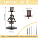 Romadedi Candle Holder for Halloween Decor: Set of 2 Black Gothic Skull Taper Candlestick Table Centerpiece Decorations Spooky Party Dinning Room Home Indoor by CozyNest Decor