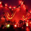 Halloween Horror Atmosphere Lights, Orange&Purple LED String Lights with 9.9FT Creepy Black Gauze, Battery Powered with Timer & 8 Flashing Modes (2 Pack Red) by CozyNest Decor