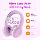 EarFun K2 Kids Bluetooth Headphones, Kids Headphones with Volume Limited, 40H Playtime, Built-in Mic, Stereo Sound, Foldable Over-Ear Headphone for School/Travel/iPad/Tablet, Violet by TinyTreasures Baby Boutique