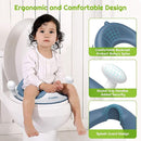 ANGELBLISS Baby Potty Training Toilet Seat with Soft Cushion Handles, Haute Collection, Double Anti-Slip Design and Splash Guard for Boys and Girls (Blue) by TinyTreasures Baby Boutique