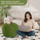MeMoreCool Round Stuffed Pouf Ottoman Foot Rest, Floor Pouf Foot Stool with Soft Foam Chunk Filling, Small Round Ottoman Footstool Circle Footrest for Living Room, Green by CozyNest Decor