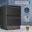 Tylza Under Counter Drawer Fridge 24 Inch, Built-in/Freestanding Beverage Refrigerator for Home and Commercial Use, Stainless Steel Material, Fast Cooling, Low Noise, Black by CozyNest Decor