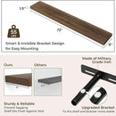 RICHFOCUS 72Inch Floating Shelves for Wall 2 Pack Shelves for Bedroom|Kitchen|Bathroom Wall Mounted Rustic Wood Floating Shelf with Invisible Brackets for Books|Storage|Decor, Walnut by CozyNest Decor