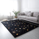Loartee Coral Velvet Area Rug - 1" Thick Memory Foam Baby Play Mat, Washable Toddler Carpet, Home Decor for Living Room, Nursery, Kids Bedroom, Astral Black, 5'11"x6'7" by TinyTreasures Baby Boutique