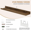 Axeman Picture Ledge Shelf, Floating Shelves for Wall Decor Storage Set of 6, 24 inch Floating Wall Mounted Shelves, Wall Shelves with Lip for Living Room, Bedroom, Nursery, Bathroom, Kitchen, Walnut by TinyTreasures Baby Boutique