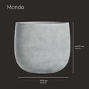 Mondo Large Planter – Concrete Stone Finish – Fiberglass Indoor/Outdoor and Weather-Resistant Round Planter (26" D x 24.6" H Exterior, 24.6" D x 24" H Interior) by GreenHaven Gardens