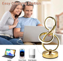 Modern Table Lamp, LED Bedside lamp with USB C+A ports, Touch Stepless Dimmable Nightstand lamp, Unique Spiral Table lamp for Bedroom Living Room Home Office, Spiral lamp for Ideal Gift, Gold by CozyNest Decor