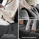 Modular Sectional Sofa Couches for Living Room Velvet Cloud Couch Oversized U Shaped Sectional Couch Convertible Sleeper Sofa Chaise Padded Armrests Cup Holder (Grey, 8 Seats) by CozyNest Decor