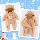 Fairy Baby Newborn Baby Winter Snowsuit Bear Thick Romper Footie Double Zip Hooded Jumpsuit Fleece Coat Infant Boy Girl 0-12M by TinyTreasures Baby Boutique
