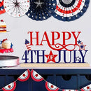 COCHIE Metal Happy 4th of July Sign, Red Blue and White Decorations for Home, Office, Shelf, Mantel, Indoor, Fouth of July Decoration, Patriotic Star Decor (Independence Day) by CozyNest Decor