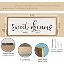comurdyo Sweet Dreams Wall Decor Above Bed Sign 40" x 15" Master Bedroom Wooden Antique Framed Large Rustic Farmhouse Guest Room Beautiful Simple Hanging Plaque Over Bed Wall Art (Wood) by CozyNest Decor