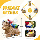 Solar Highland Cow Gnome Garden Decor Statue, Outdoor Funny Solar Light Decoration for Yard, Patio, Lawn, Unique Housewarming, Birthday Gift for Women, Mom, Grandma by GreenHaven Gardens