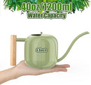 Green Moon Watering Can Indoor Plants 1.2L/41oz Sage Green Water Can Indoor Metal Small Water Can Pot with Long Spout for House Bonsai Plants Garden Flower Decorative by GreenHaven Gardens