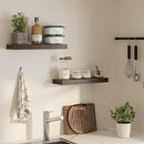 Floating Shelves for Wall, 24" W x 6.7" D x 1.5" H, Wooden Wall Mounted Display Shelves with Invisible Brackets for Living Room, Bedroom, Bathroom, Kitchen Decor and Storage, Set of 2, Walnut by CozyNest Decor