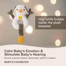 Organic Cotton Stuffed Animal Rattle Baby Toys, Plush Snowman Cuddle Cloth and Hand Grip Ring Rattles Plush Toy Set for Newborns Infant Boys Girls, 2 PCS by TinyTreasures Baby Boutique