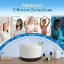 ASAKUKI 500ml Premium, Essential Oil Diffuser with Remote Control, 5 in 1 Ultrasonic Aromatherapy Fragrant Oil Humidifier Vaporizer, Timer and Auto-Off Switch Brown by CozyNest Decor