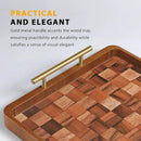 Wooden Serving Tray with Handles Mat, Decorative Coffee Table Trays, Wood Ottoman Tray for Serving Food Drink Breakfast Dinner,1 Pcs by CozyNest Decor