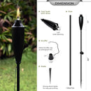 Deco Home Pack of 4 Metal Garden Torches - Citronella for Outdoor Ambiance - Decorative and Functional Citronella Torches for Patio, Lawn, and Backyard - Black by GreenHaven Gardens