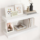 Floating Shelves - 2 Large Wall Mounted Shelves with Invisible Brackets, Long Wood Floating Wall Shelf for Living Room, Bedroom, Kitchen (White, 24" W x 9" D x 1.5" H) by TinyTreasures Baby Boutique