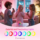Mini Karaoke Machine with 2 Wireless Microphones for Kids Adults,Portable Bluetooth Karaoke Speaker with Party Lights,Christmas Birthday Gifts for Girls Ages 4, 5, 6,7, 8, 9, 10,12+ Family Home Party by TinyTreasures Baby Boutique
