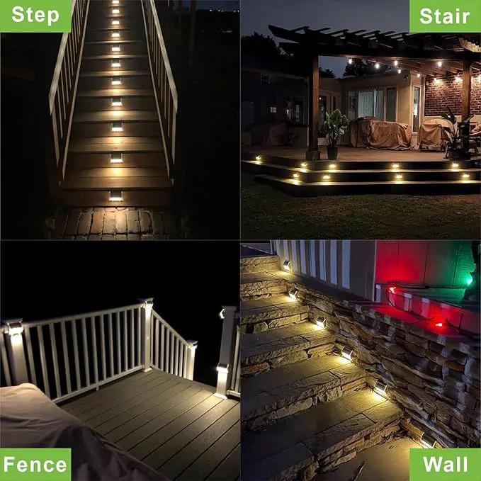 XLUX Solar Lights for Steps Decks Pathway Yard Stairs Fences, LED lamp, Outdoor Waterproof,Warm Light,12 Pack, photo 8 of 8