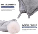 Basic Winter Baby Beanie Gloves Boys Girls Knitted Hat Pompom Kids Earflap Hats Warm Infant Toddler Beanie Mittens Set by TinyTreasures Baby Boutique