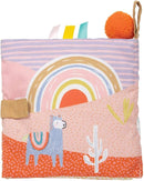 Manhattan Toy Llama Themed Soft Baby Activity Book with Squeaker, Crinkle Paper and Baby-safe Mirror Small by TinyTreasures Baby Boutique