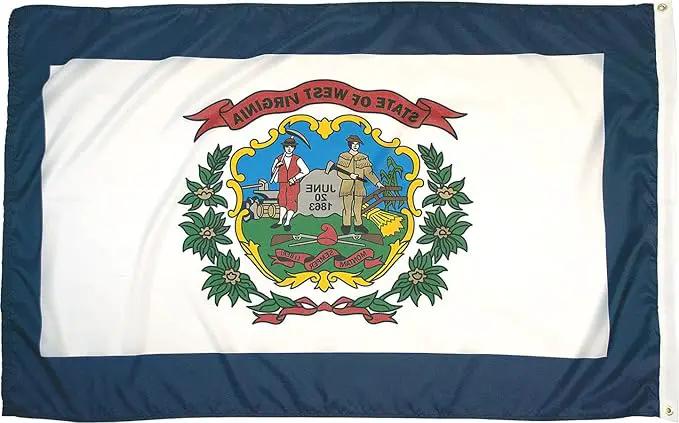 FlagSource West Virginia Nylon State Flag, Made in the USA, 5x8', photo 2 of 6